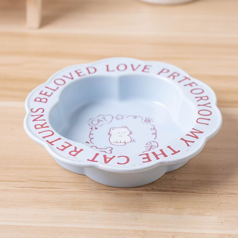 Persian Cat Bowl Anti-Black Chin Cat Canned Food Ceramic Bowl Small Dog Food Bowl With Wooden Shelf Anti-Knockover Water Cup
