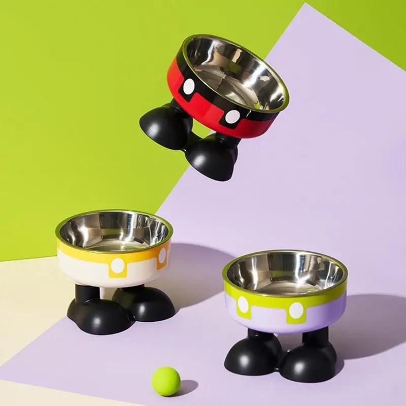 High Raised Cat Food Bowls Large Foot Tilted Raised Cat Bowl Anti-Slip Elevated Cat Dog Food Bowls Creative Cat Feeding Bowls