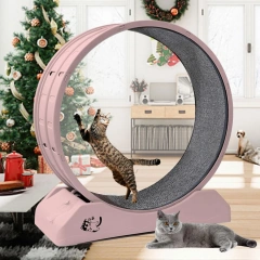 Cat Exercise Wheel Cat Wheels for Indoor Cats,Cat Treadmill Wheel Exerciser with Carpeted Runway, Cat Running Wheel