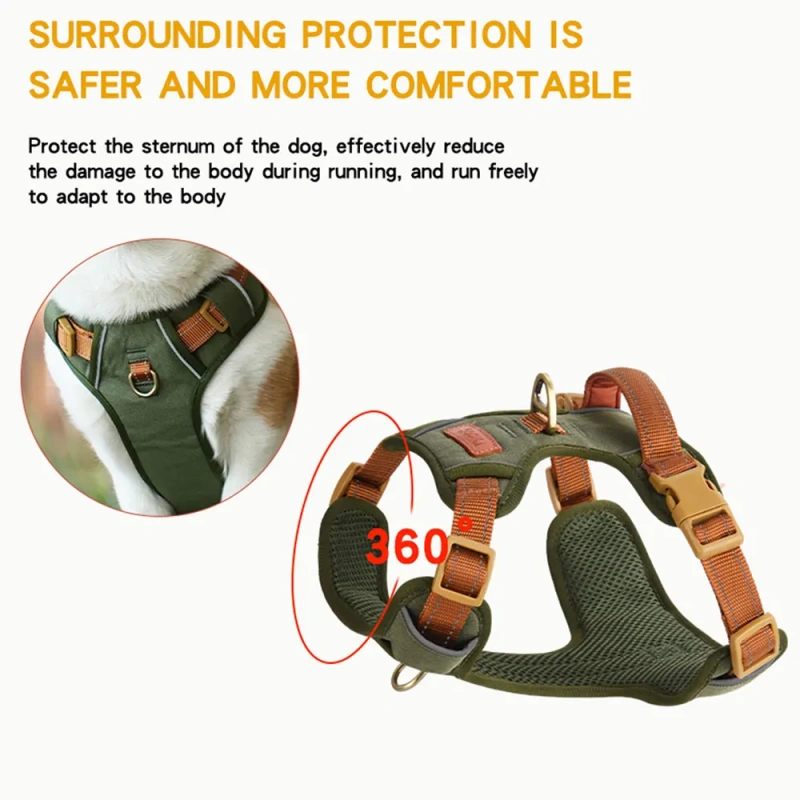 HP308 1pc Reflective Durable Pet Harness，Adjustable webbing make the harness Well-fitting for dogs，Soft and Breathable Mesh unde