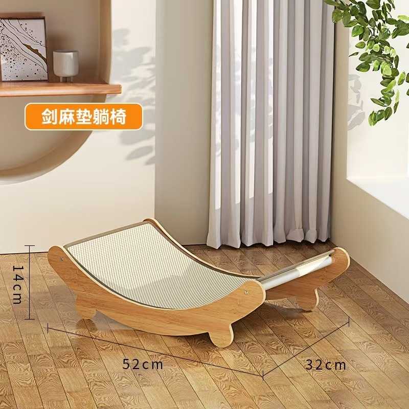 Wooden Cat Scratcher Sisal Cat Scratching Ball 3 In 1 Wear-Resistant Grinding Paw Toy Scratch Board Solid Wood Scraper For Cats