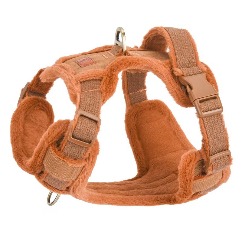New dog plush warm I-shaped vest harness