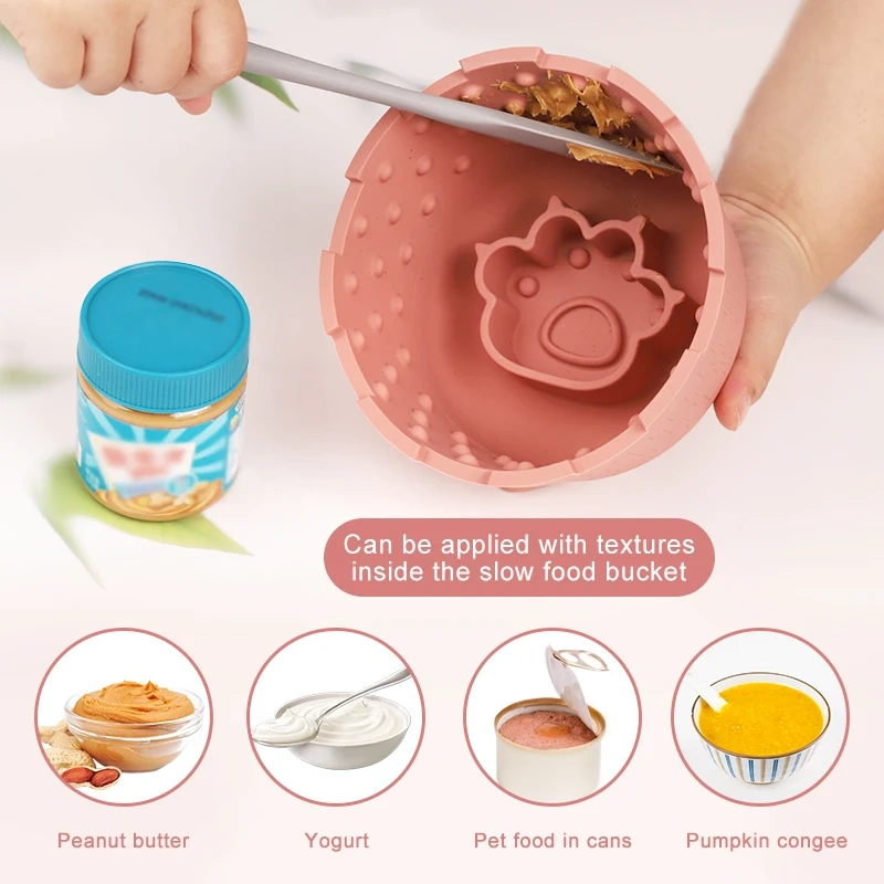 BPA Free Silicone Dog Slow Feeder Lick Bowl, Anxiety Relief Dog Licking Mat Treat Dispenser, Non-Slip Slow Eating Dog Lick Bowl
