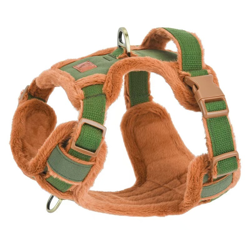 New dog plush warm I-shaped vest harness