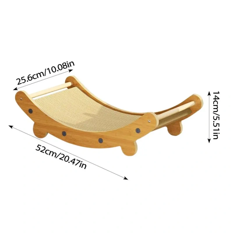 Wooden Cat Scratcher Sisal Cat Scratching Ball 3 In 1 Wear-Resistant Grinding Paw Toy Scratch Board Solid Wood Scraper For Cats