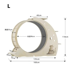 Lightweight OEM MOQ 4 In 1 Space Saving Pet Cat Treehouse Wooden Cat Sports Running Wheel With Food Bowl
