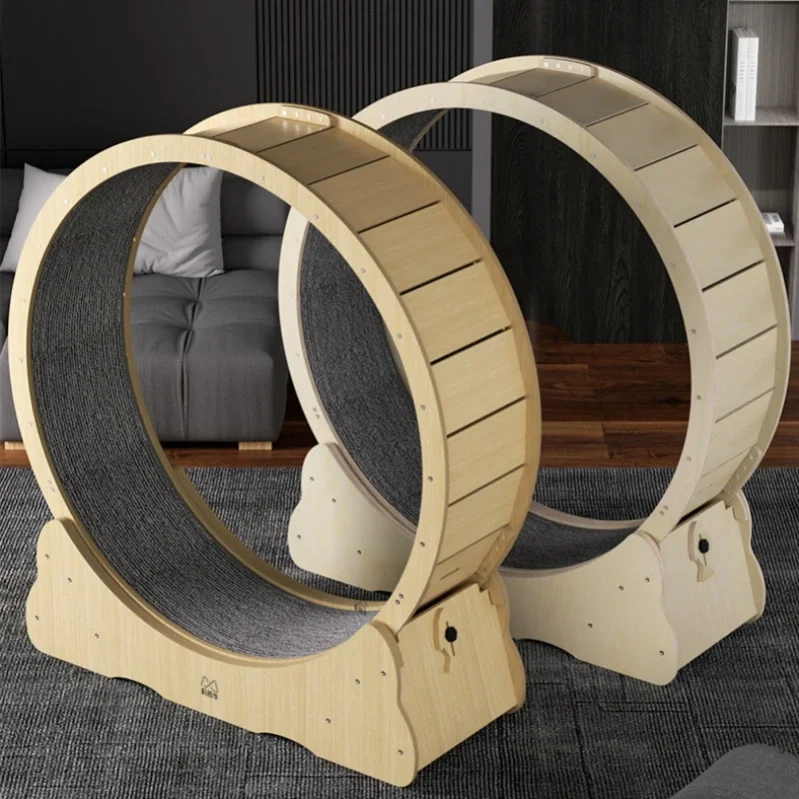 Cat Treadmill PINK Interactive Pet Tread Exercise Running Wheel Solid Wood Cat Fiberboard Pet Treadmill for Cats