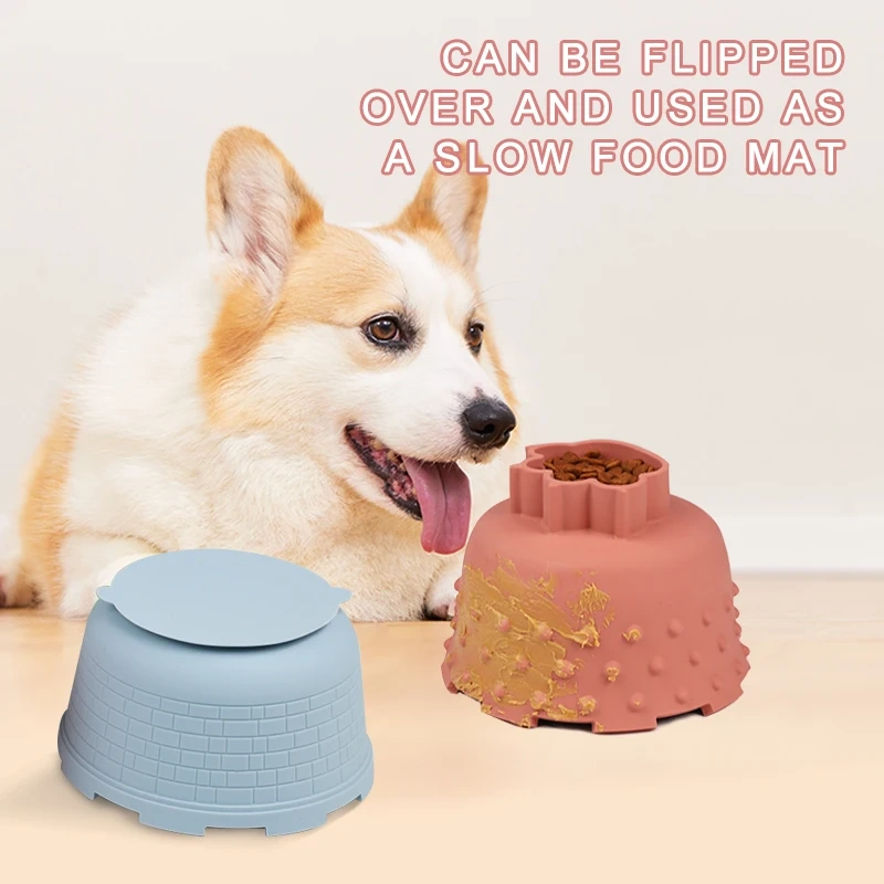 BPA Free Silicone Dog Slow Feeder Lick Bowl, Anxiety Relief Dog Licking Mat Treat Dispenser, Non-Slip Slow Eating Dog Lick Bowl