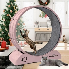 Cat Exercise Wheel Cat Wheels for Indoor Cats,Cat Treadmill Wheel Exerciser with Carpeted Runway, Cat Running Wheel