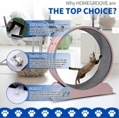 Cat Exercise Wheel Cat Wheels for Indoor Cats,Cat Treadmill Wheel Exerciser with Carpeted Runway, Cat Running Wheel