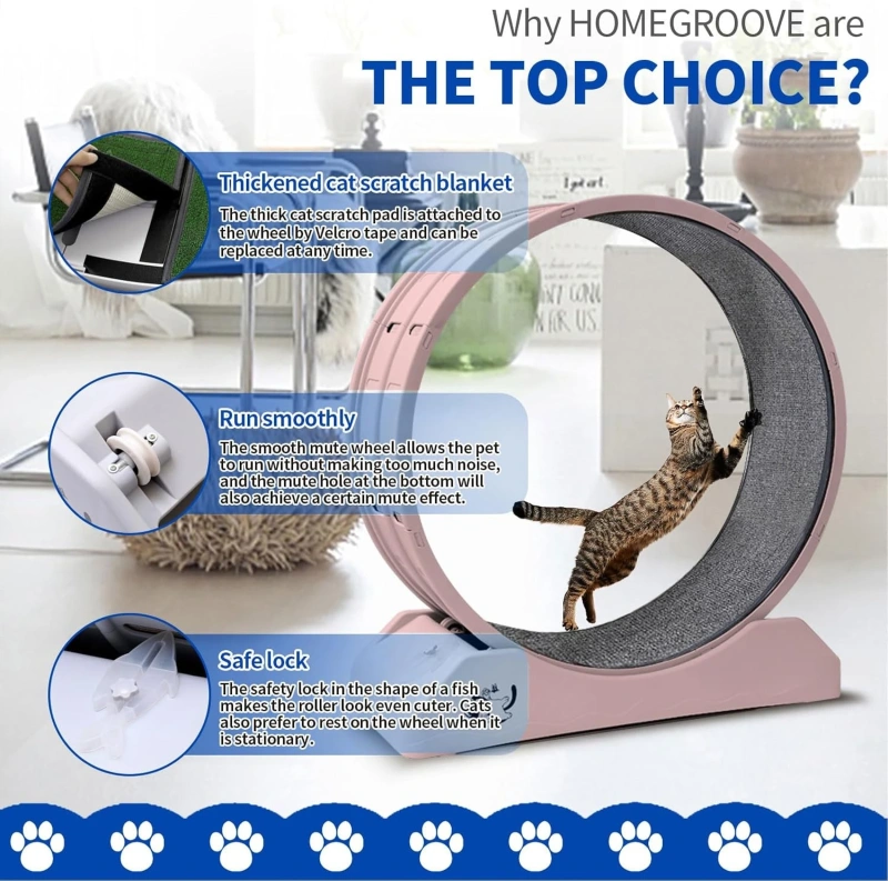 Cat Exercise Wheel Cat Wheels for Indoor Cats,Cat Treadmill Wheel Exerciser with Carpeted Runway, Cat Running Wheel