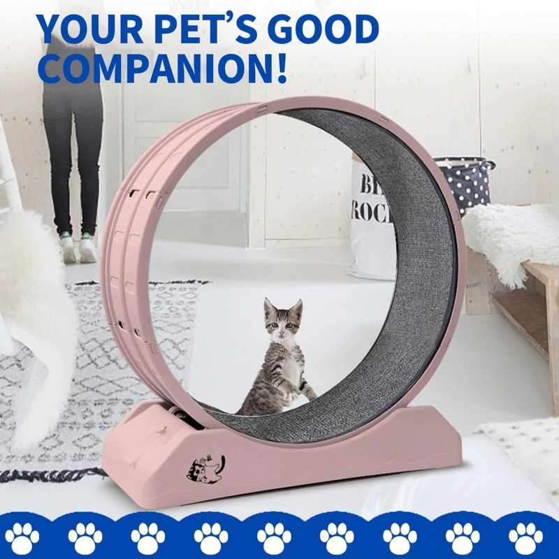 Cat Exercise Wheel Cat Wheels for Indoor Cats,Cat Treadmill Wheel Exerciser with Carpeted Runway, Cat Running Wheel