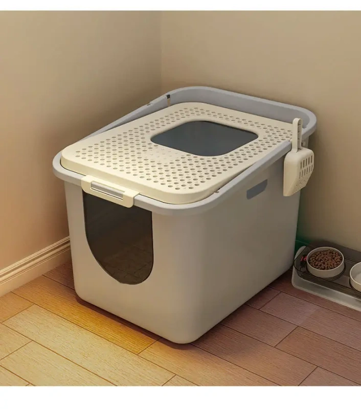 Large Top Entry Cat Litter Box with Cat Litter Scoop Oval