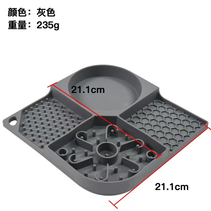Pet Licking Mat Portable Anxiety Relief Dog Lick Pad Cup Bowl Transfer Plate Dog Slow Feeder Silicone Pet Bath Products Cat Bowl