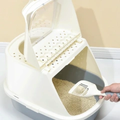 Ark Cat Litter Box Fullyenclosed Clamshell Forwardejector Anti-Splash Cat Toilet Large Cat Litter Box