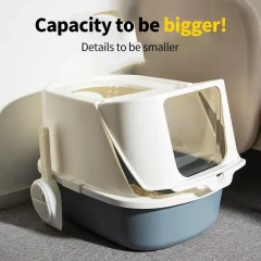 Ark Cat Litter Box Fullyenclosed Clamshell Forwardejector Anti-Splash Cat Toilet Large Cat Litter Box
