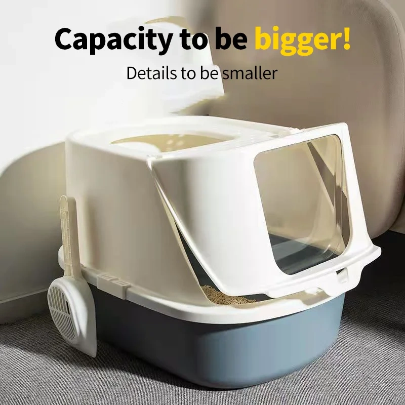 Ark Cat Litter Box Fullyenclosed Clamshell Forwardejector Anti-Splash Cat Toilet Large Cat Litter Box