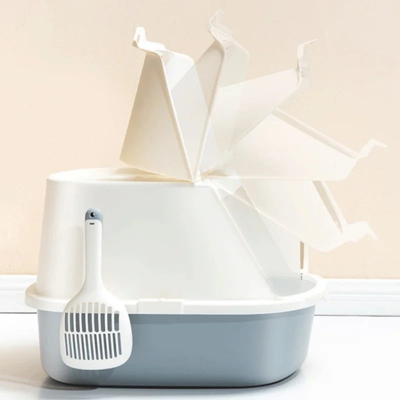 Ark Cat Litter Box Fullyenclosed Clamshell Forwardejector Anti-Splash Cat Toilet Large Cat Litter Box