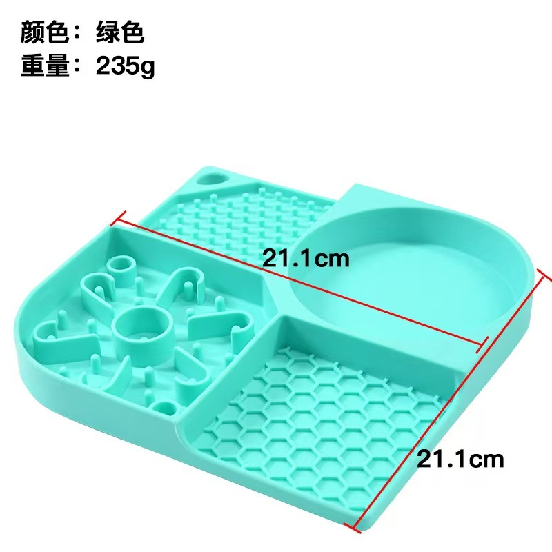 Pet Licking Mat Portable Anxiety Relief Dog Lick Pad Cup Bowl Transfer Plate Dog Slow Feeder Silicone Pet Bath Products Cat Bowl
