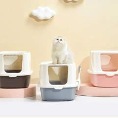 Ark Cat Litter Box Fullyenclosed Clamshell Forwardejector Anti-Splash Cat Toilet Large Cat Litter Box