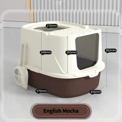 Ark Cat Litter Box Fullyenclosed Clamshell Forwardejector Anti-Splash Cat Toilet Large Cat Litter Box
