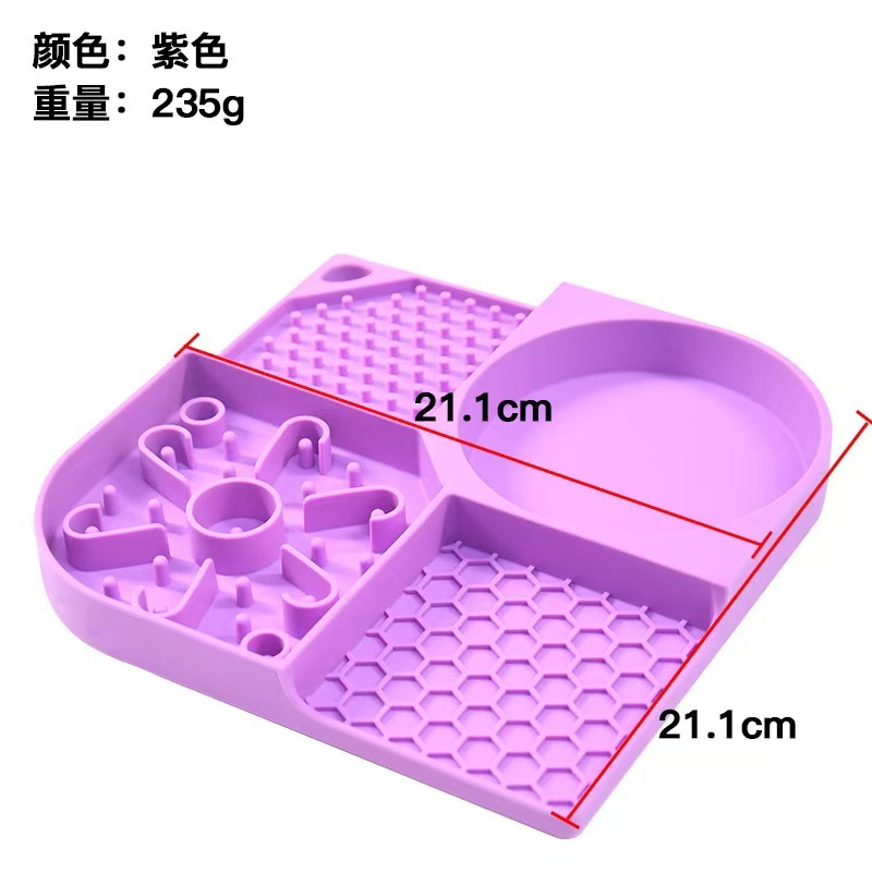 Pet Licking Mat Portable Anxiety Relief Dog Lick Pad Cup Bowl Transfer Plate Dog Slow Feeder Silicone Pet Bath Products Cat Bowl