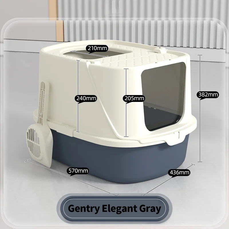 Ark Cat Litter Box Fullyenclosed Clamshell Forwardejector Anti-Splash Cat Toilet Large Cat Litter Box