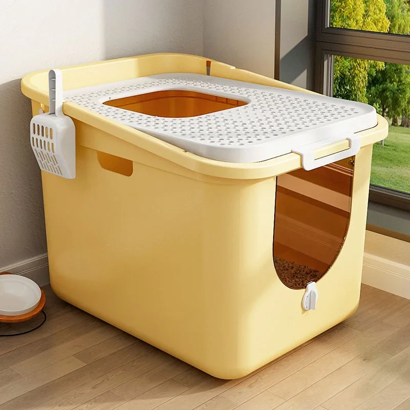 Large Top Entry Cat Litter Box with Cat Litter Scoop Oval