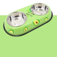 Stainless Steel Pet Feeding Double Bowls Anti Ants Portable Dog Feeder Dispenser Anti Knock Detachable Pet Food Water Feeder