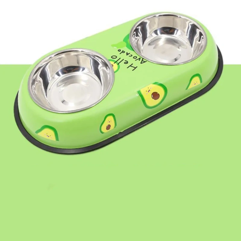 Stainless Steel Pet Feeding Double Bowls Anti Ants Portable Dog Feeder Dispenser Anti Knock Detachable Pet Food Water Feeder