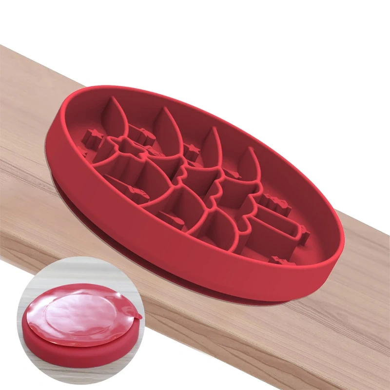 Slow Food Dog Pad Christmas style Silicone Pad Dog Slow Food Bowl Sucker Placemat Pet Anti-slip Anti-choking Eating Gear