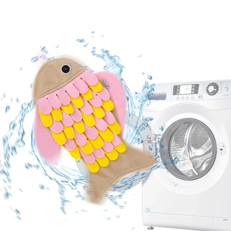 Fish Shaped Pet Sniffing Mat Plush Food Hiding Puzzle Training Cat Dog Slow Food Puzzle Toy To Relieve Boredom Pet Supplies
