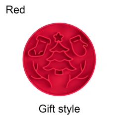 Slow Food Dog Pad Christmas style Silicone Pad Dog Slow Food Bowl Sucker Placemat Pet Anti-slip Anti-choking Eating Gear