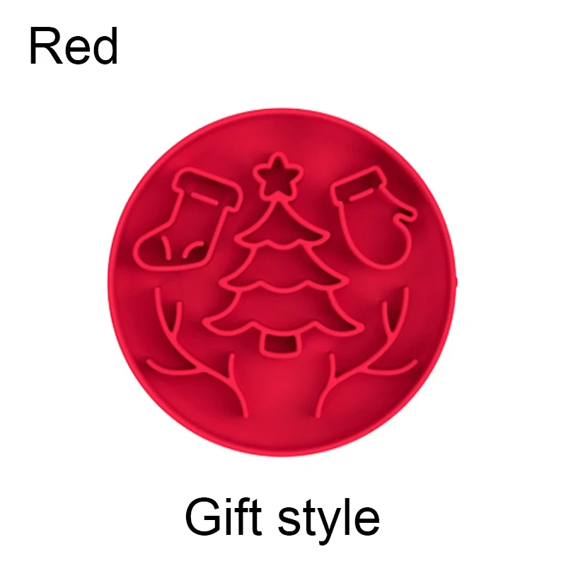 Slow Food Dog Pad Christmas style Silicone Pad Dog Slow Food Bowl Sucker Placemat Pet Anti-slip Anti-choking Eating Gear