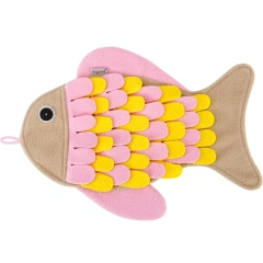 Fish Shaped Pet Sniffing Mat Plush Food Hiding Puzzle Training Cat Dog Slow Food Puzzle Toy To Relieve Boredom Pet Supplies