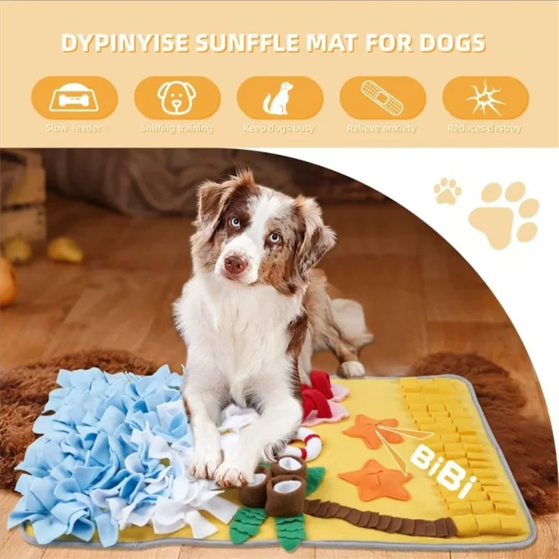 Pet Dog Snuffle Slow Feeding Mat Large Puppy Sniffing Puzzle Toys Pet Slow Eating Training Snuffle Mat Natural Foraging Skills