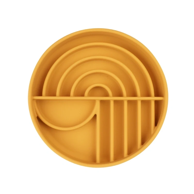 Dog Cat Pet Slow Food Bowl Cat Anti-Knockover Anti-Slip Food Bowl Puppy Anti-choking Silicone Feeder Toy Food Plate Pet supplies