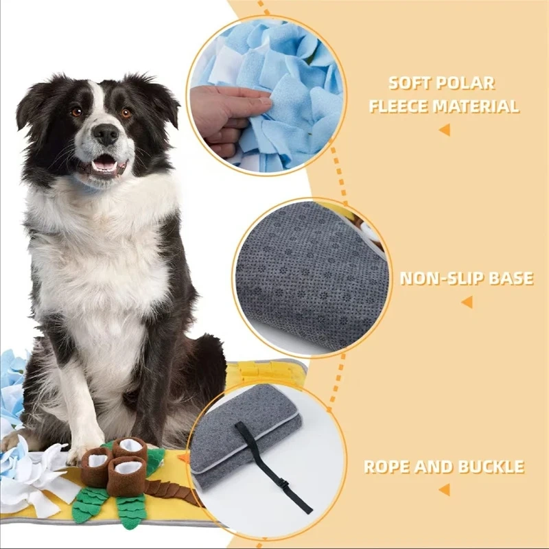 Pet Dog Snuffle Slow Feeding Mat Large Puppy Sniffing Puzzle Toys Pet Slow Eating Training Snuffle Mat Natural Foraging Skills