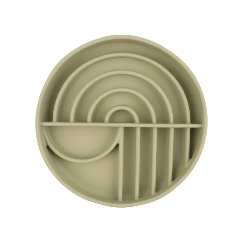 Dog Cat Pet Slow Food Bowl Cat Anti-Knockover Anti-Slip Food Bowl Puppy Anti-choking Silicone Feeder Toy Food Plate Pet supplies