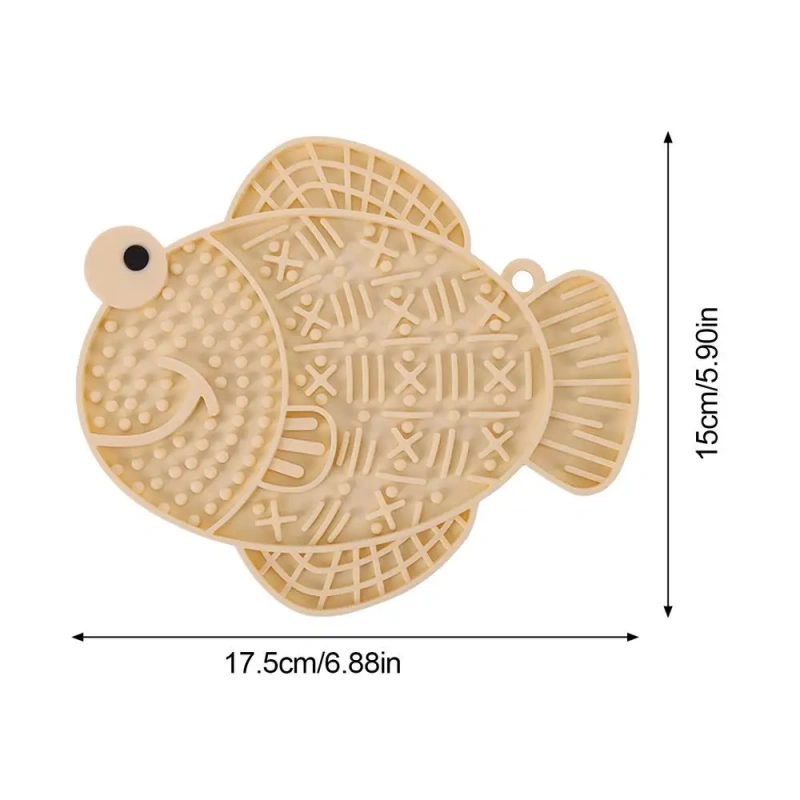 Silicone Fish Shape Slow Feeder Puppy Lick Mat Dog Treat Toys Puppy Enrichment Toys With Suction Cup For Feeding Big Small Dog