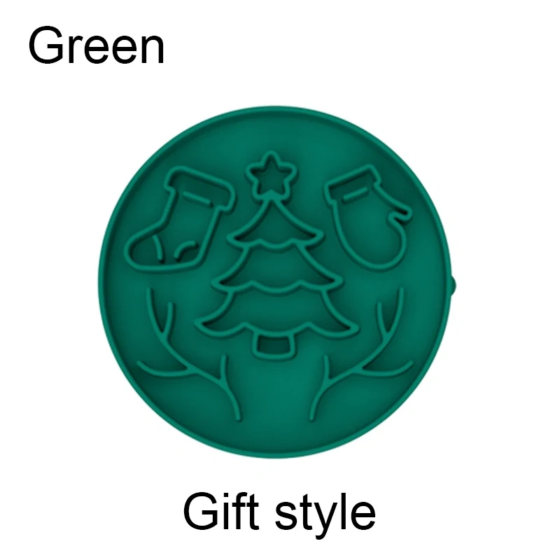 Slow Food Dog Pad Christmas style Silicone Pad Dog Slow Food Bowl Sucker Placemat Pet Anti-slip Anti-choking Eating Gear