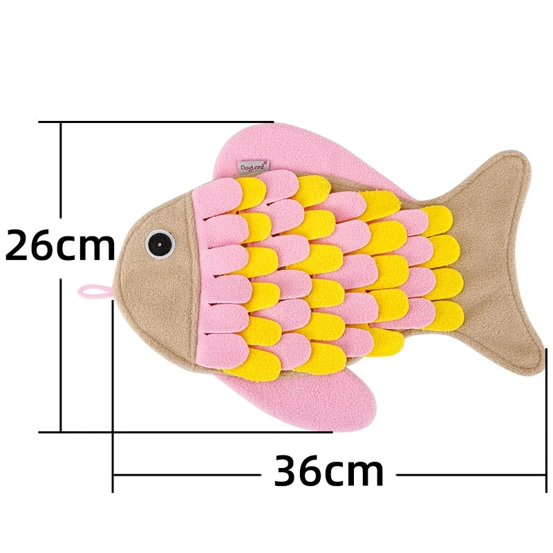 Fish Shaped Pet Sniffing Mat Plush Food Hiding Puzzle Training Cat Dog Slow Food Puzzle Toy To Relieve Boredom Pet Supplies
