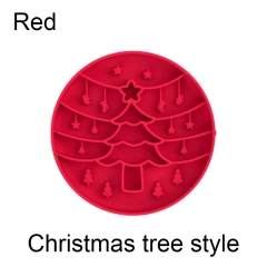 Slow Food Dog Pad Christmas style Silicone Pad Dog Slow Food Bowl Sucker Placemat Pet Anti-slip Anti-choking Eating Gear