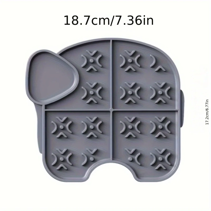 Elephant Shaped Dog Slow Feeder Mat, Silicone Anti-choking Dog Lick Pad Food Plate Mat With Raised Edge