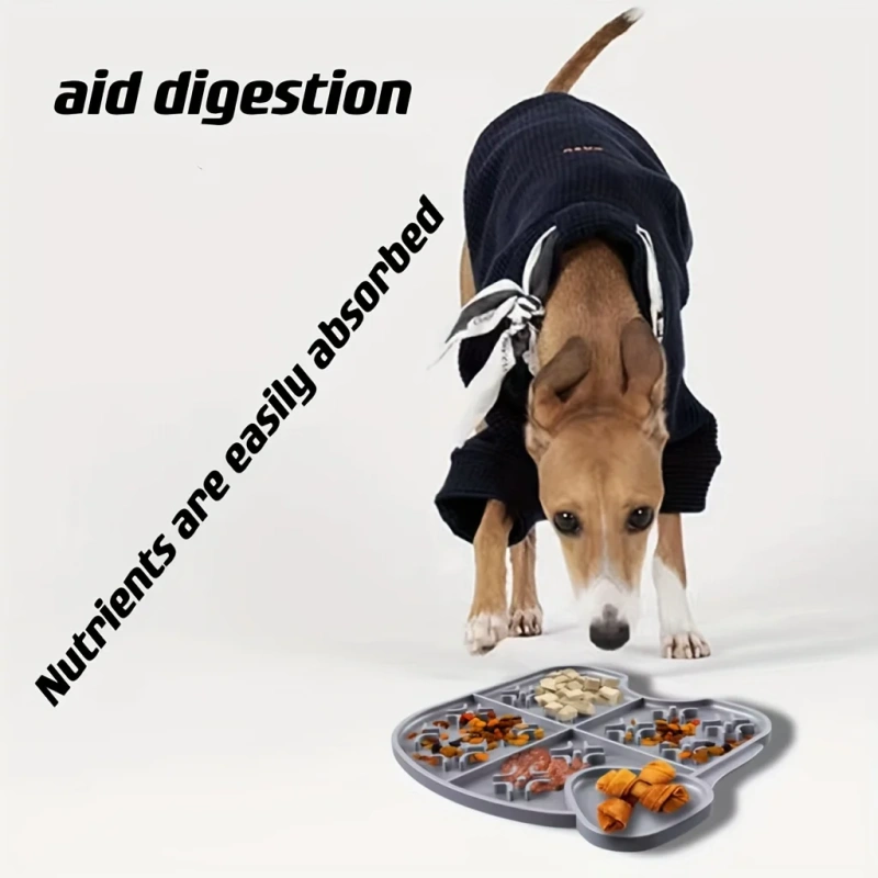 Elephant Shaped Dog Slow Feeder Mat, Silicone Anti-choking Dog Lick Pad Food Plate Mat With Raised Edge
