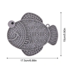 Silicone Fish Shape Slow Feeder Puppy Lick Mat Dog Treat Toys Puppy Enrichment Toys With Suction Cup For Feeding Big Small Dog