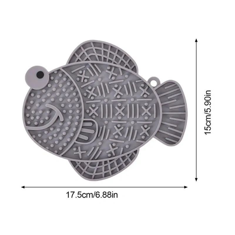 Silicone Fish Shape Slow Feeder Puppy Lick Mat Dog Treat Toys Puppy Enrichment Toys With Suction Cup For Feeding Big Small Dog