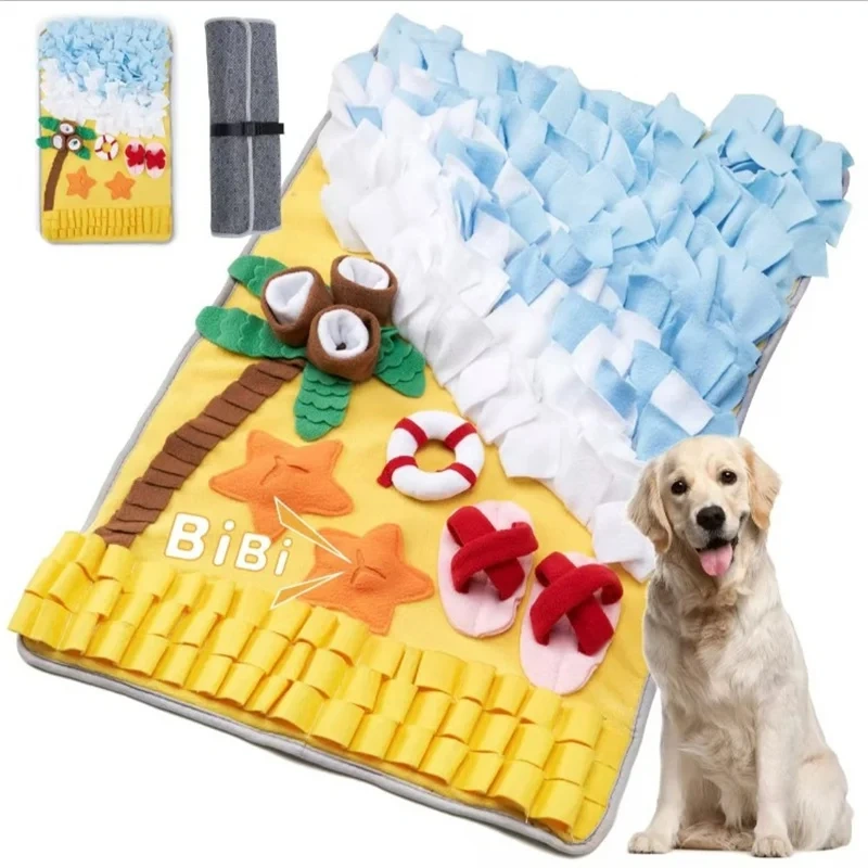 Pet Dog Snuffle Slow Feeding Mat Large Puppy Sniffing Puzzle Toys Pet Slow Eating Training Snuffle Mat Natural Foraging Skills