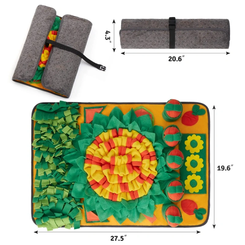 Dog Training Snuffle Mat Carrot Pulling Model Pet Sniffing Mat Slow Food Blanket Foraging Feeding Mat Reduces Boredom Anxiety