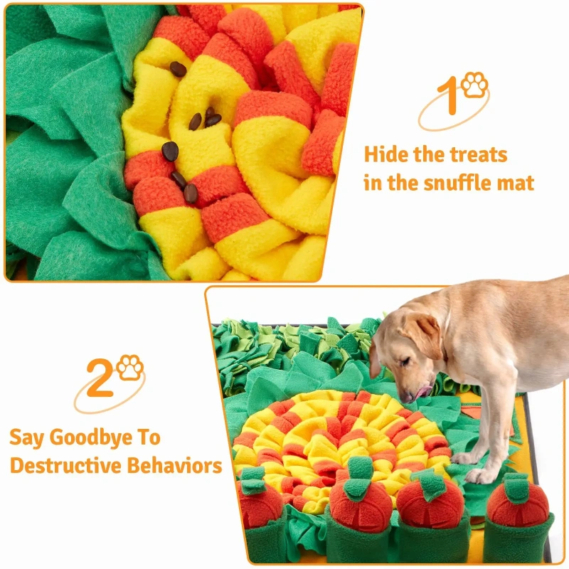 Dog Training Snuffle Mat Carrot Pulling Model Pet Sniffing Mat Slow Food Blanket Foraging Feeding Mat Reduces Boredom Anxiety
